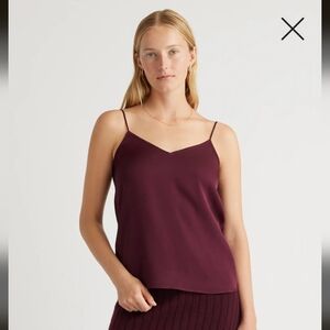 NWOT Burgundy washable silk cami tank quince sz medium